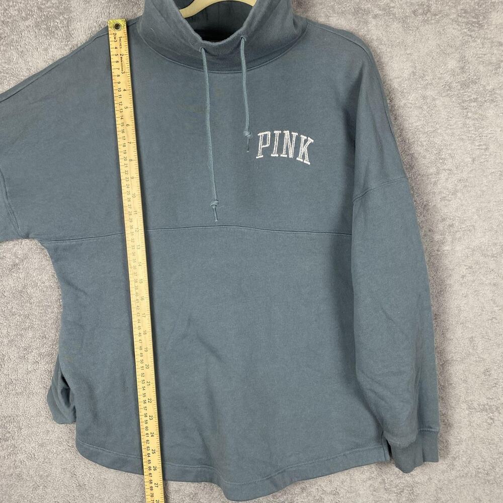 Victoria's Secret Pink Pullover Womens Small Quarter Zip Fleece Love Pink Hoodie - Picture 5 of 10
